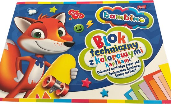 BAMBINO creatieve set met 12 kunstbenodigdheden + 20 stickers voor notitieboekjes