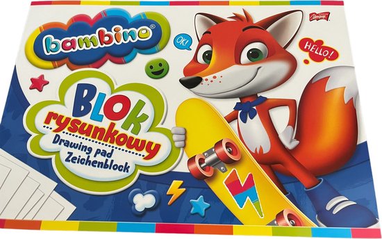 BAMBINO creatieve set met 12 kunstbenodigdheden + 20 stickers voor notitieboekjes