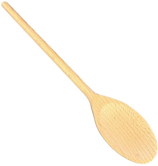 Wooden spoon - ladle - cooking spoon - oval - set of 3 - 25/30/35 cm - beech wood