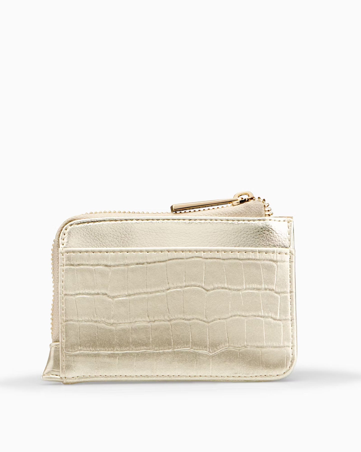 Puccini Small women's wallet in eco-leather with crocodile texture in gold color