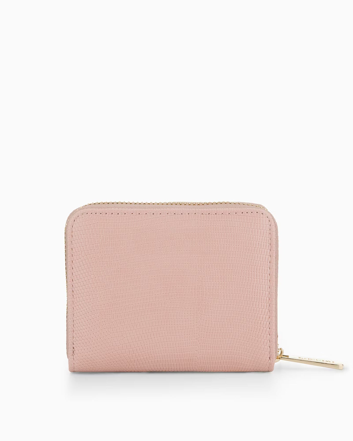 Puccini-Damesportemonnee van eco-leer met lizard-textuur, met ritssluiting, roze