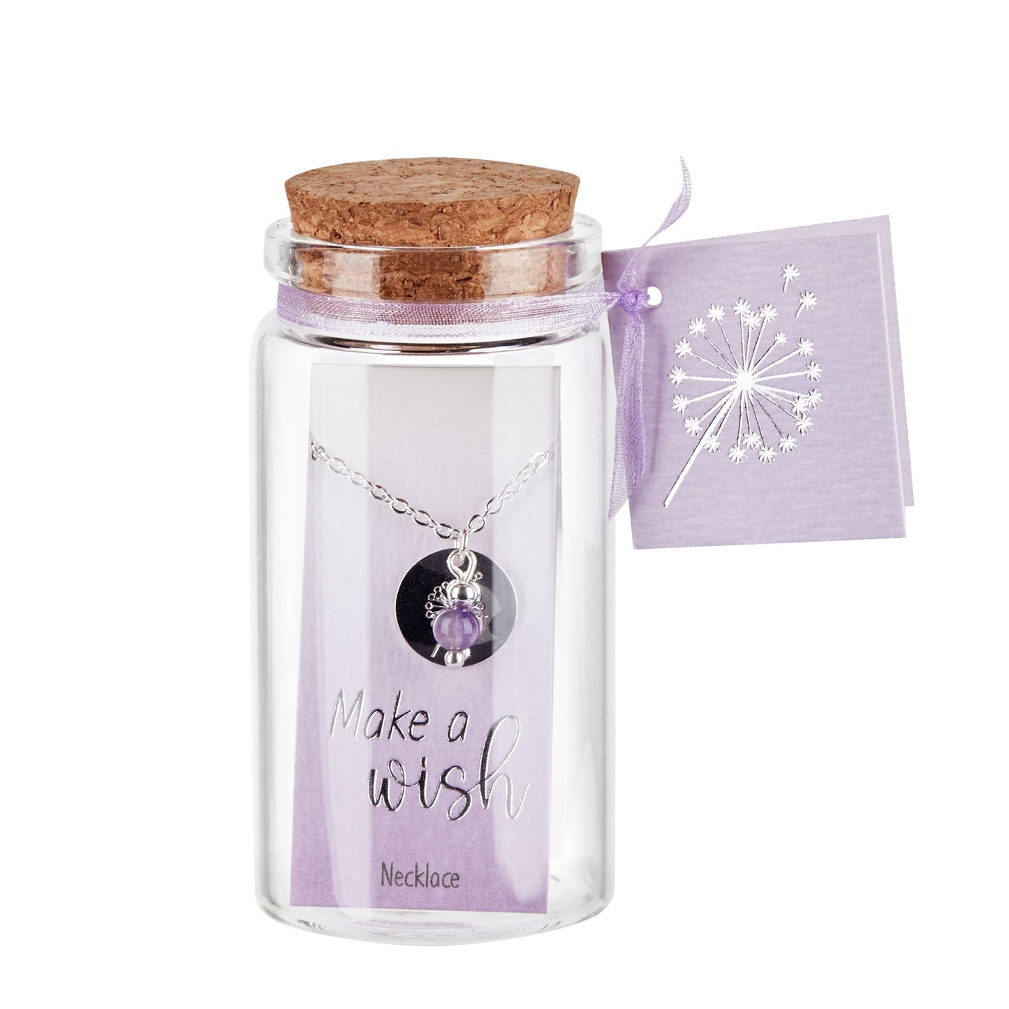 Crystals by HCA-Ketting-Make a wish-Verzilverd-Amethyst