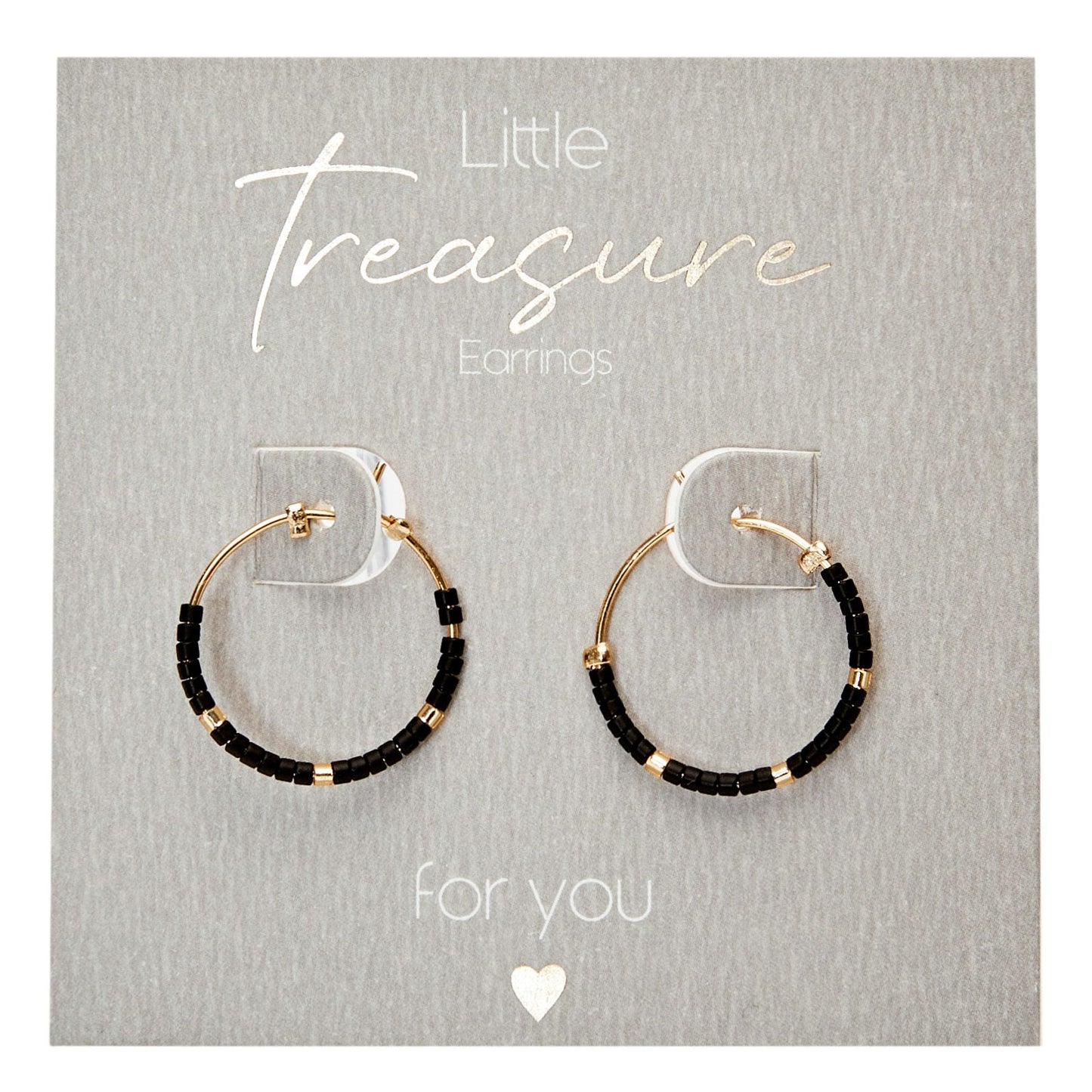 Crystals by HCA-Oorbellen-Little Treasure-Zwart