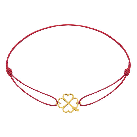 Bransoletka HCA Crystals by Little Stars w kolorze złotym z koniczyną