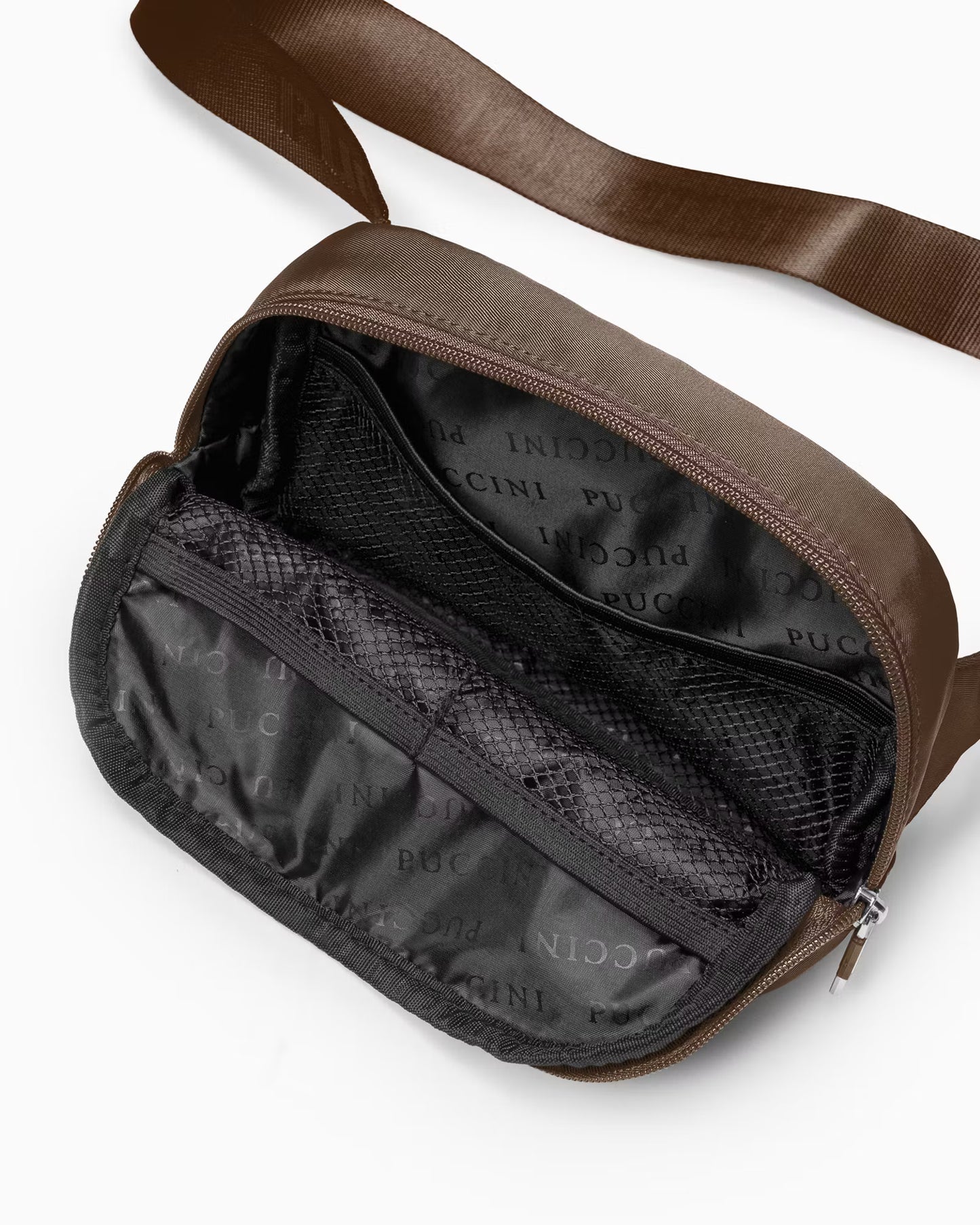 Puccini Brown Fabric Belt Bag/Cross Body Bag