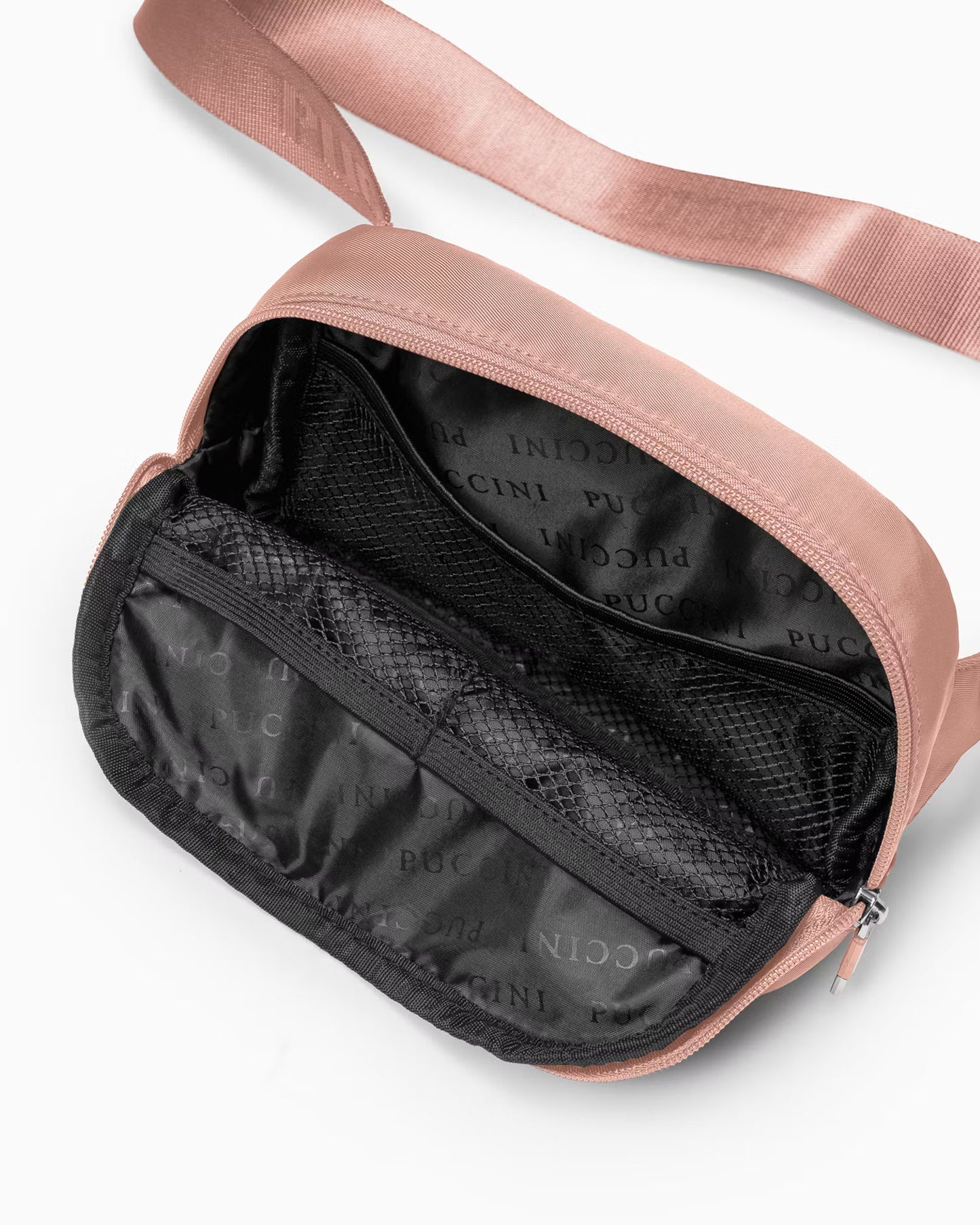 Puccini Różowa torebka materiałowa na pasek - torebka na ramię