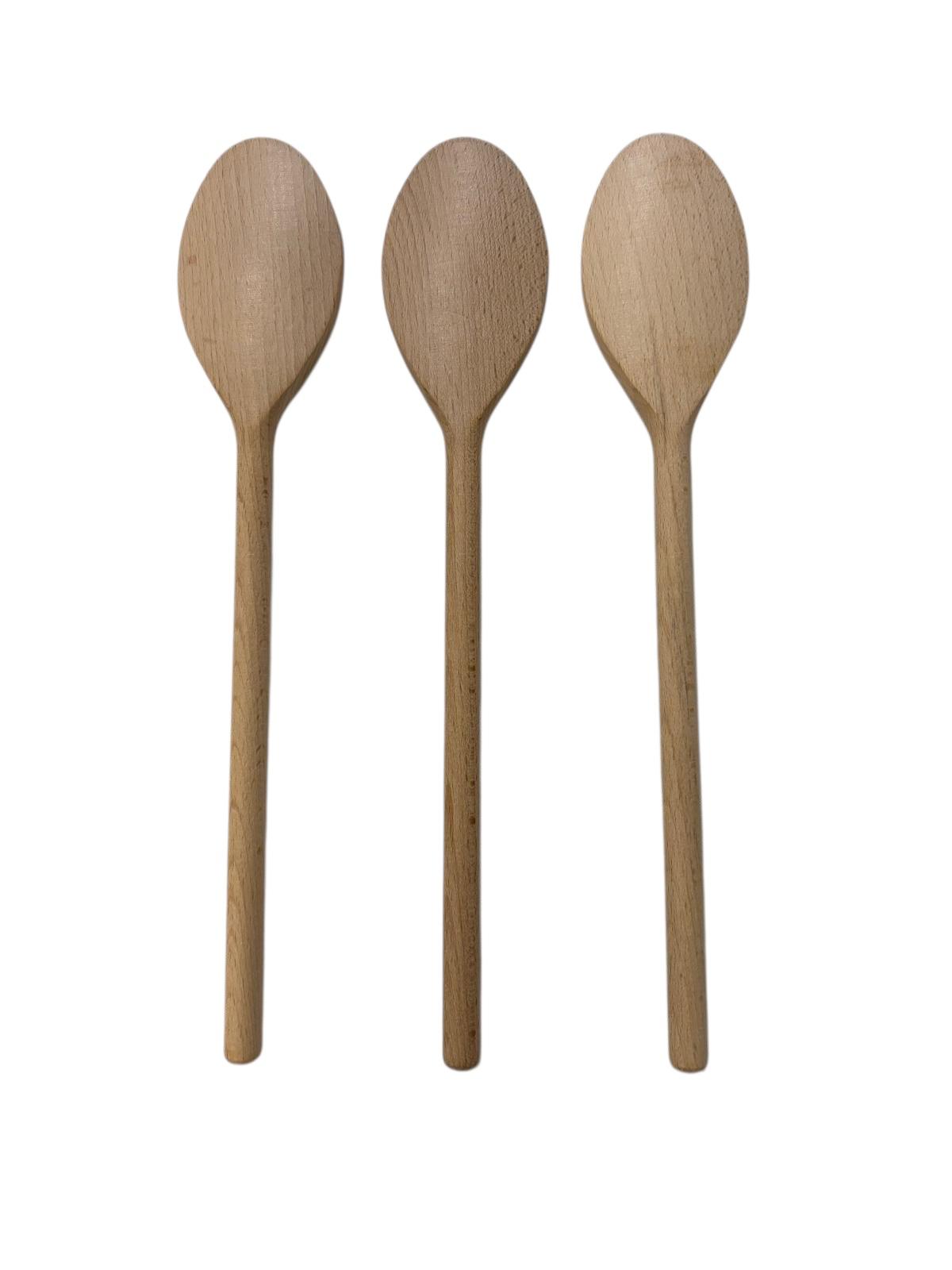 Wooden spoon - ladle - cooking spoon - set of 3 - 30 cm - beech wood