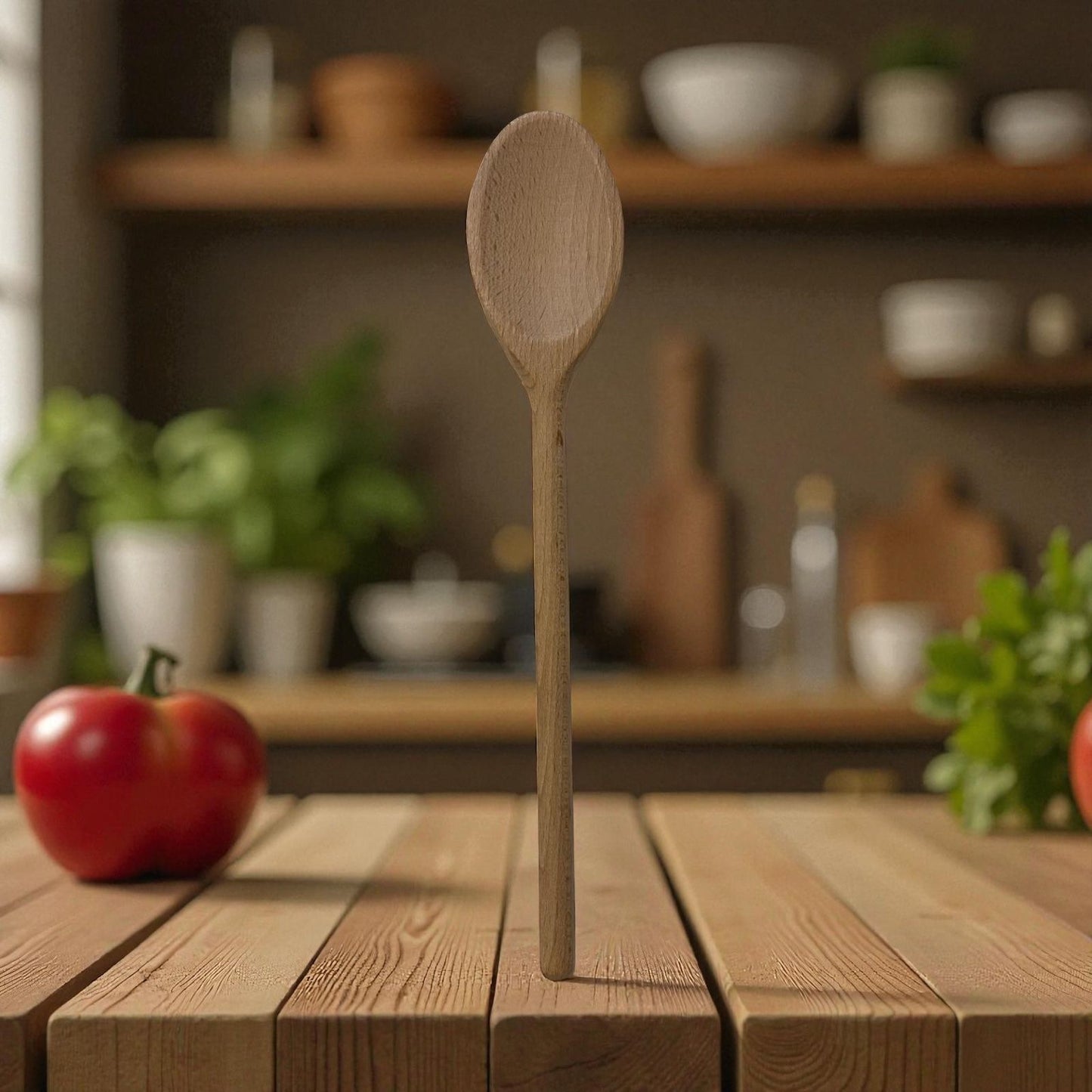 Wooden spoons and spatula - ladle - cooking spoon - baking spatula - baking spatula - set of 2 spoons and 1 spatula - 30 cm - beech wood