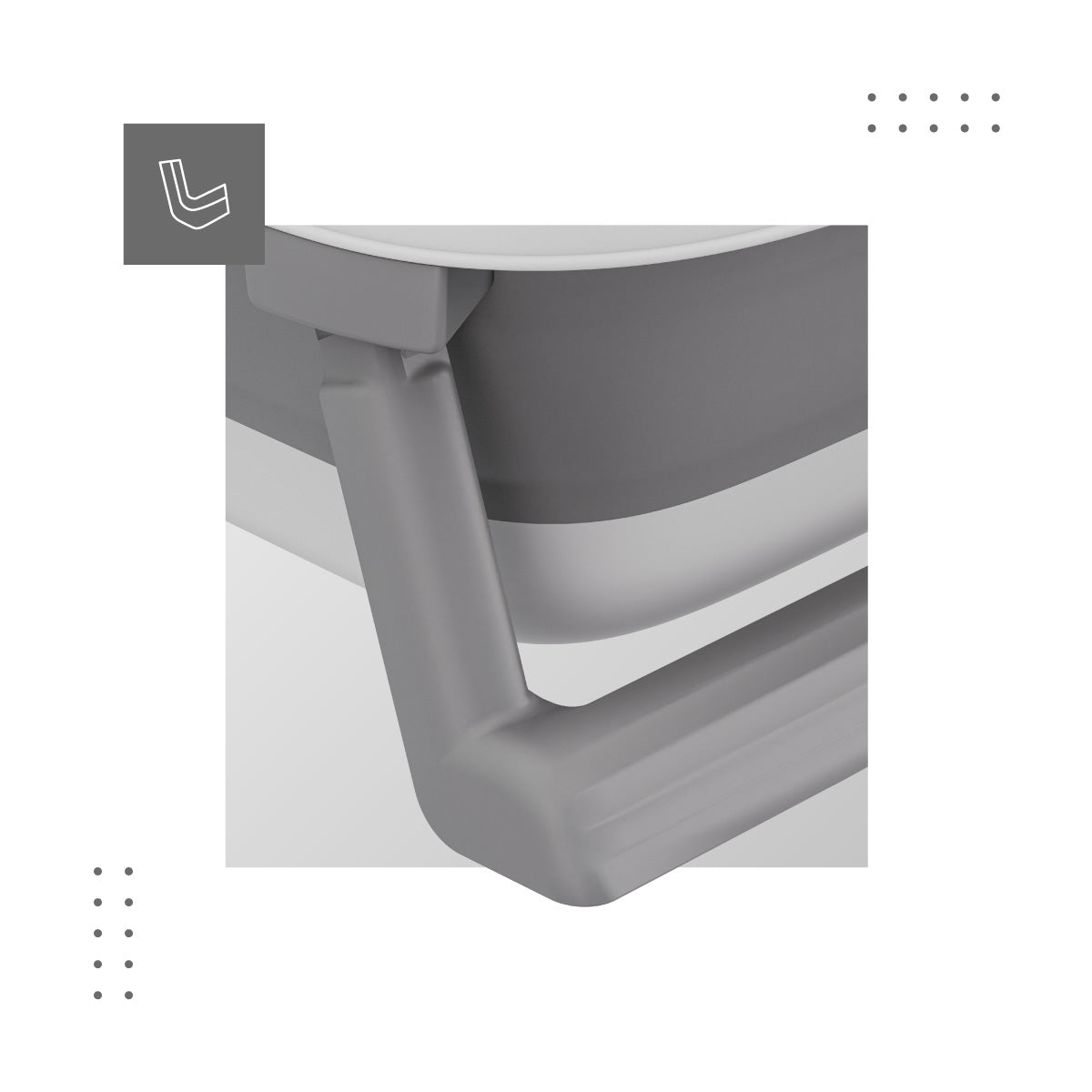 Tulano - Bathe 25 - opvouwbare badkuip - grijs