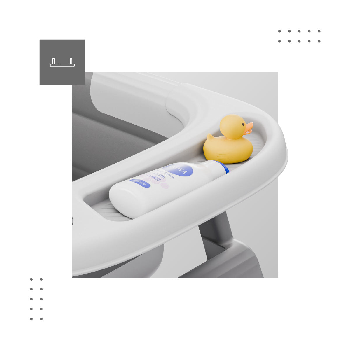 Tulano - Bathe 25 - opvouwbare badkuip - grijs