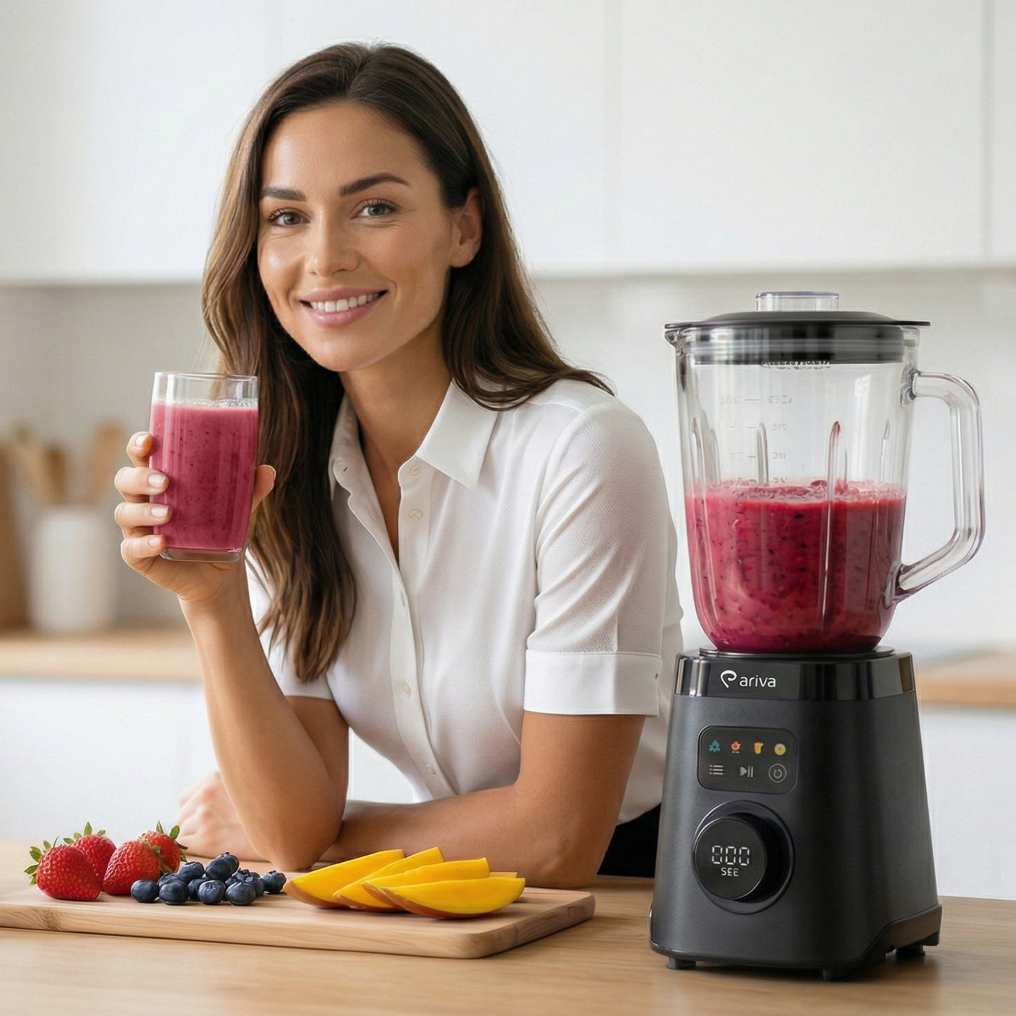 ARIVA-Blender-1500W-1.5L-2-in-1-250G Herb Grinder-Also for Coffee Beans-Auto Clean-Stainless Steel