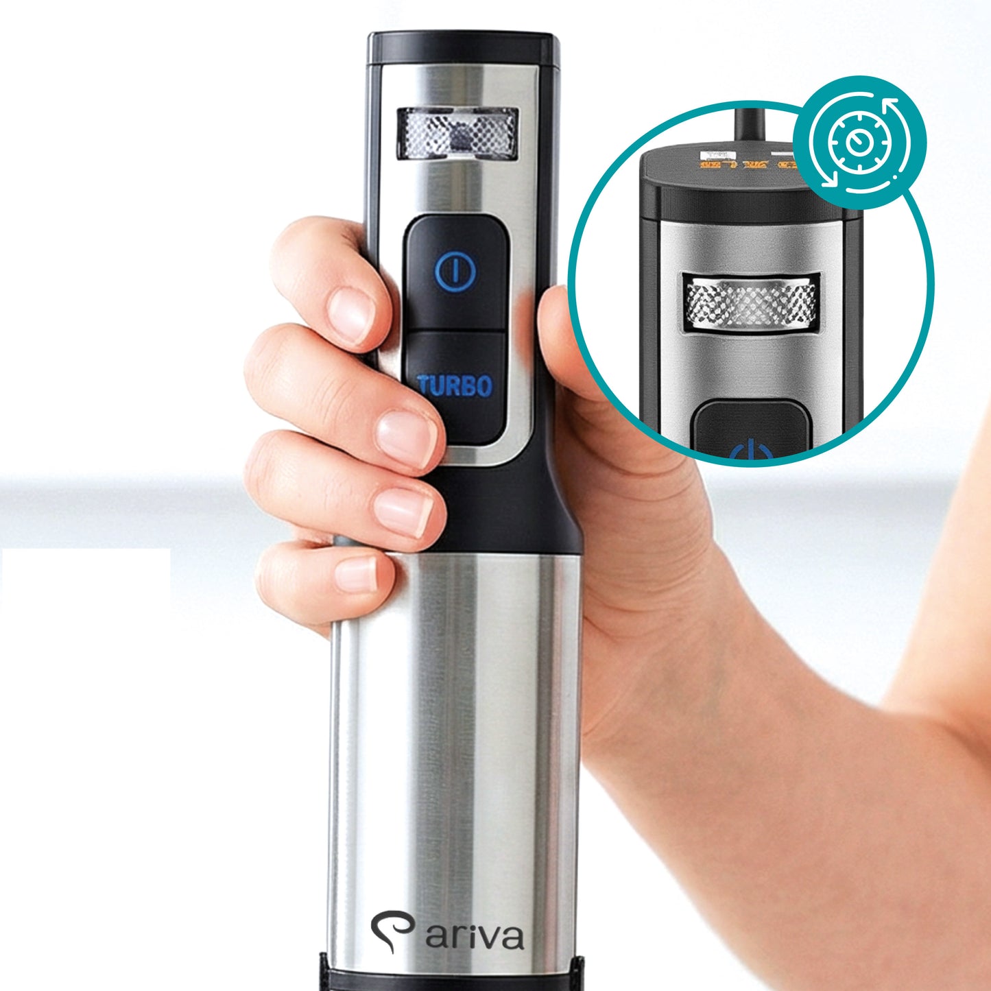 ARIVA-Blender-1500W-1.5L-2-in-1-250G Herb Grinder-Also for Coffee Beans-Auto Clean-Stainless Steel