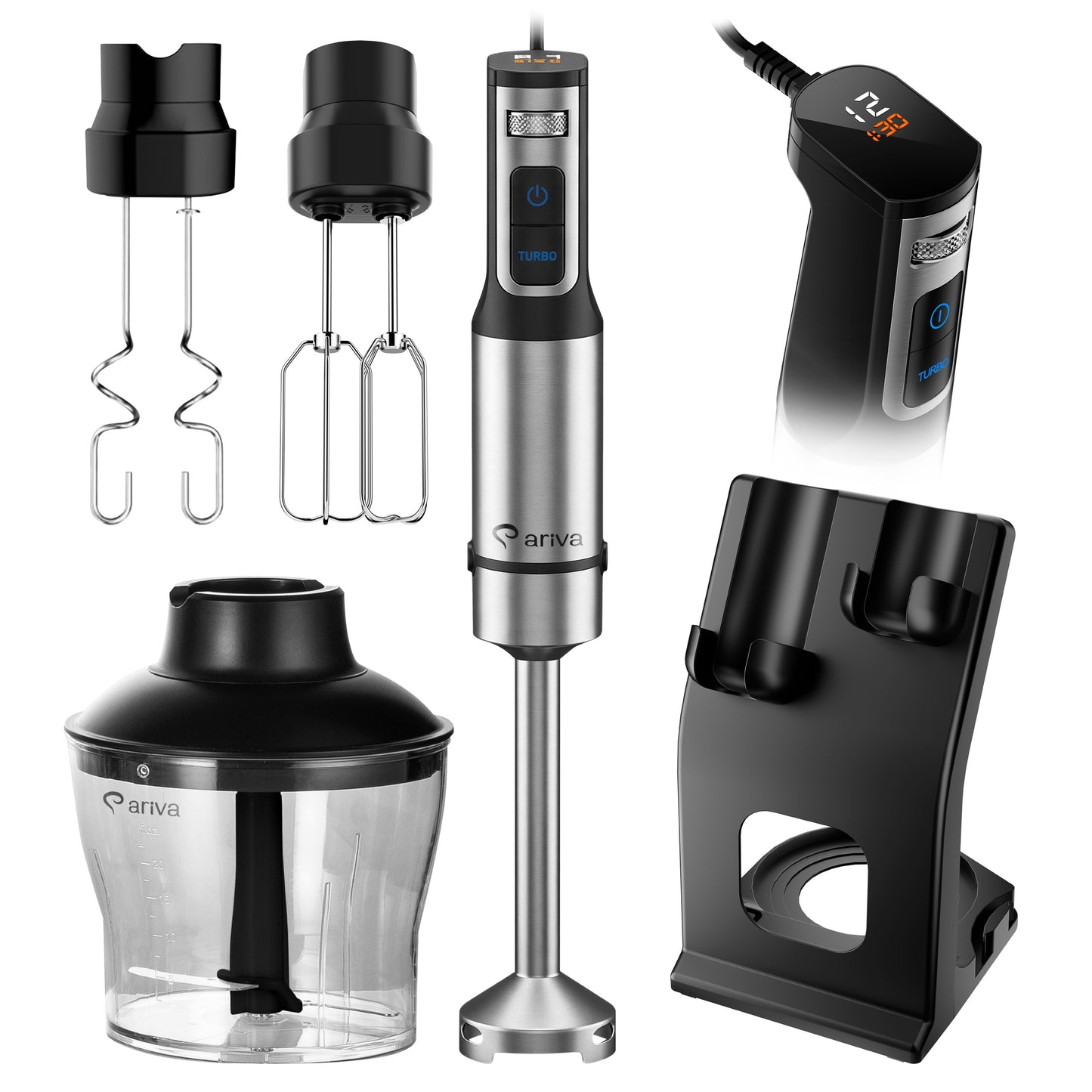 ARIVA-Blender-1500W-1.5L-2-in-1-250G Herb Grinder-Also for Coffee Beans-Auto Clean-Stainless Steel
