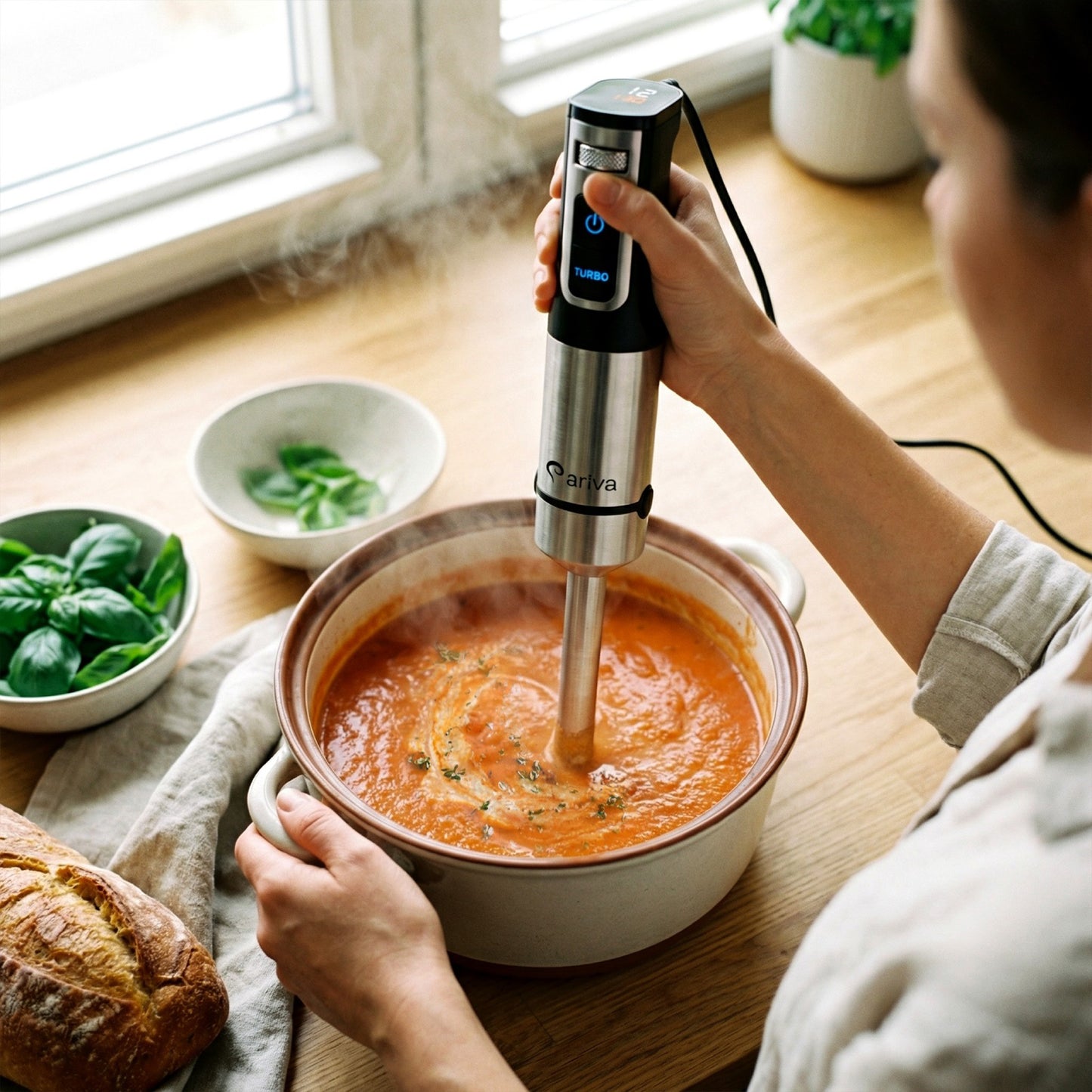 ARIVA-Blender-1500W-1.5L-2-in-1-250G Herb Grinder-Also for Coffee Beans-Auto Clean-Stainless Steel