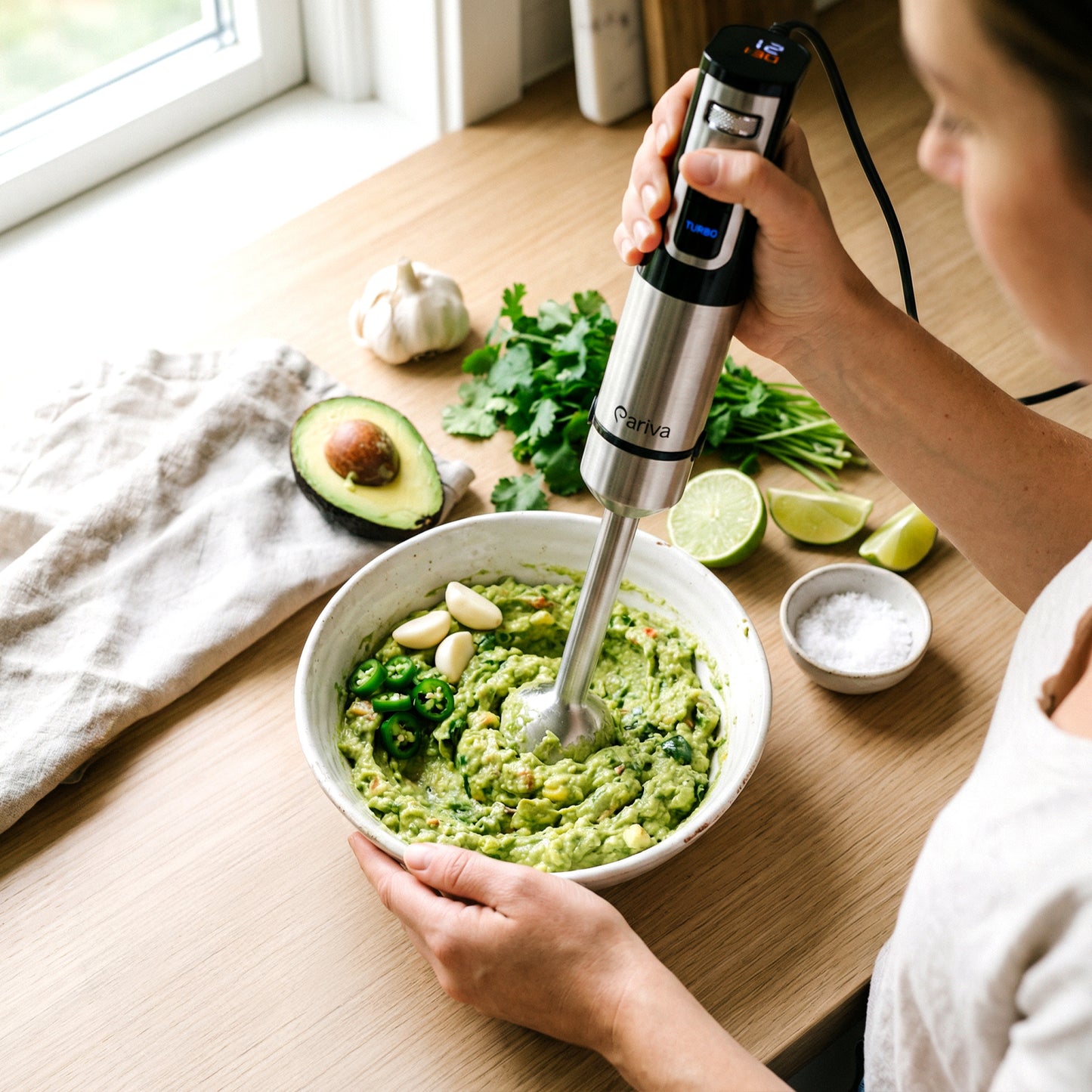 ARIVA-Blender-1500W-1.5L-2-in-1-250G Herb Grinder-Also for Coffee Beans-Auto Clean-Stainless Steel