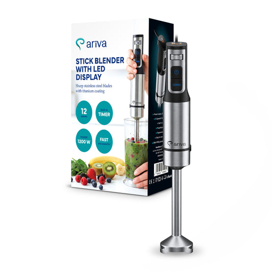 ARIVA-Blender-1500W-1.5L-2w1-Młynek do ziół 250G-Również do ziaren kawy-Auto clean-Stal nierdzewna