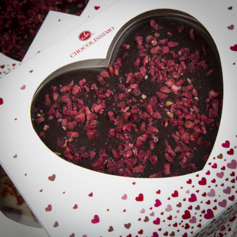 Chocolate heart - Dark chocolate with raspberries