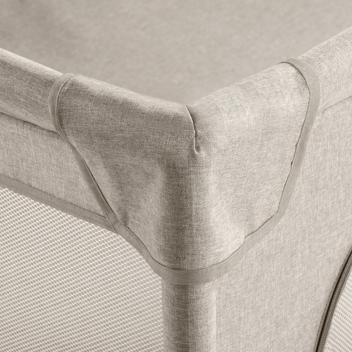 Kidwell-FANKO-babybox-kinderbox–130x130cm–voor binnen en buiten-beige-ademend gaas-EN71-gecertificeerd-6 tot 36 maanden