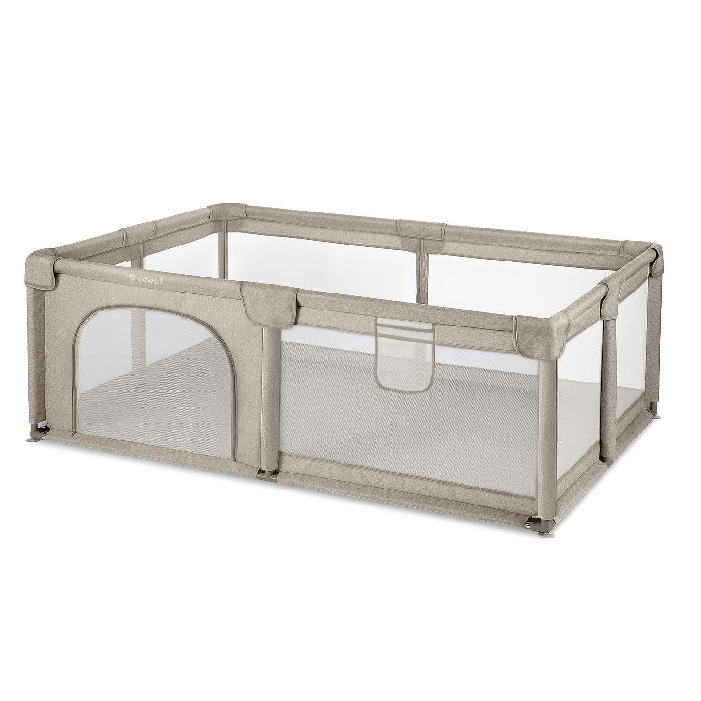 Kidwell-FANKO-babybox-kinderbox-120x180 cm-voor binnen en buiten-beige-ademend gaas-EN71-gecertificeerd-6 tot 36 maanden