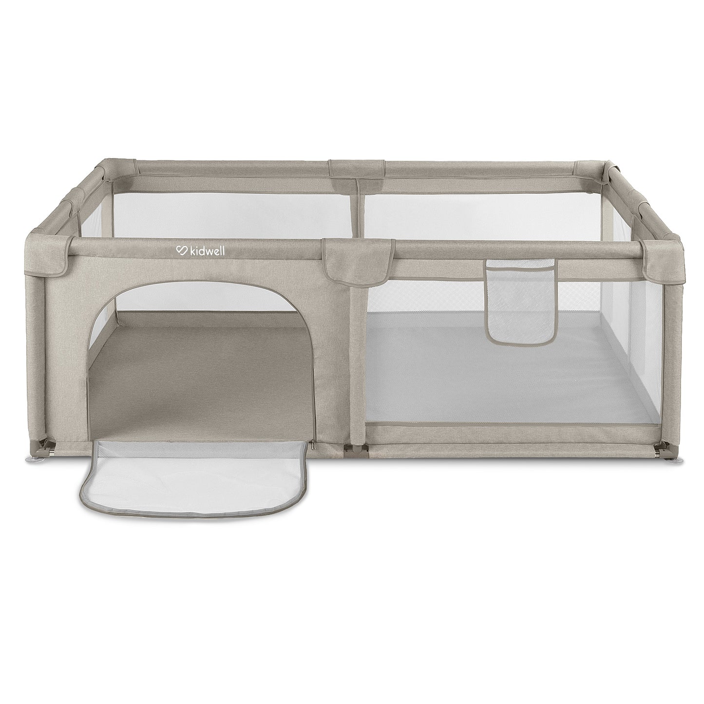 Kidwell-FANKO-babybox-kinderbox-120x180 cm-voor binnen en buiten-beige-ademend gaas-EN71-gecertificeerd-6 tot 36 maanden