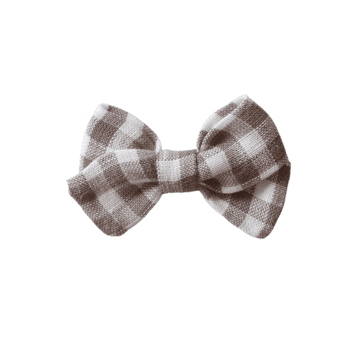 Kleine mokka geruite strik HANDGEMAAKT