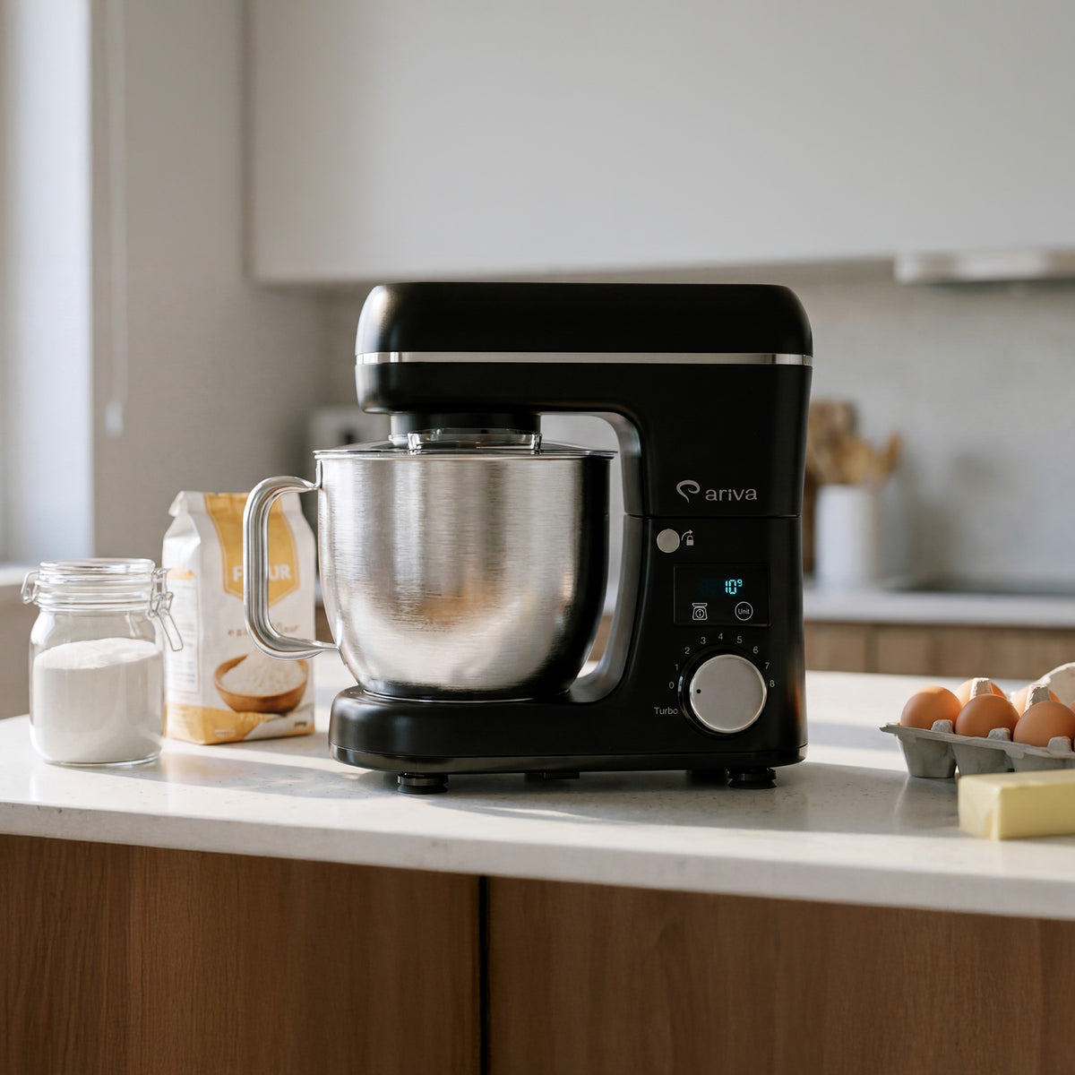 ARIVA-Kitchen machine-1500W-With built-in scale-5 Liter-8 Speeds-Stand mixer-Kitchen mixer