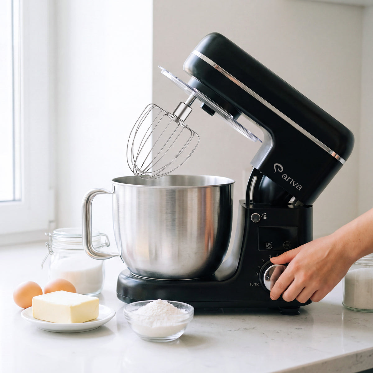 ARIVA-Kitchen machine-1500W-With built-in scale-5 Liter-8 Speeds-Stand mixer-Kitchen mixer