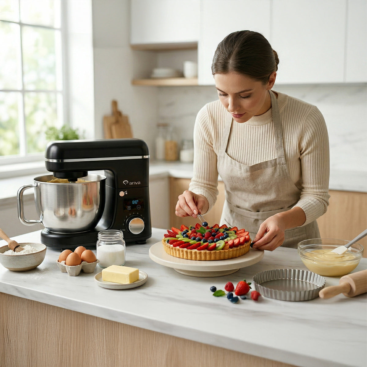ARIVA-Kitchen machine-1500W-With built-in scale-5 Liter-8 Speeds-Stand mixer-Kitchen mixer