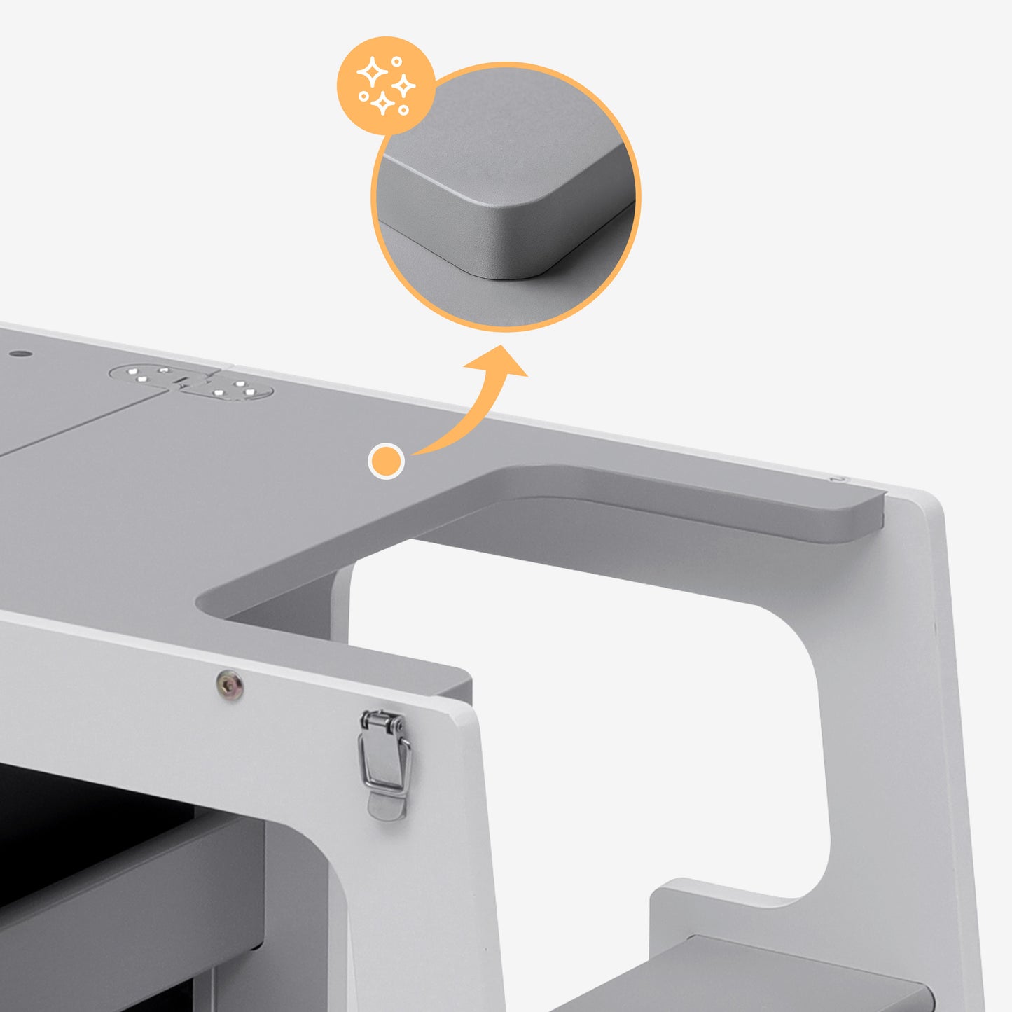 Tulano-Mooby 35-Keukenhelper-Opstapper-Kinderen-3 in 1-tot 60 kg-Wit/grijs