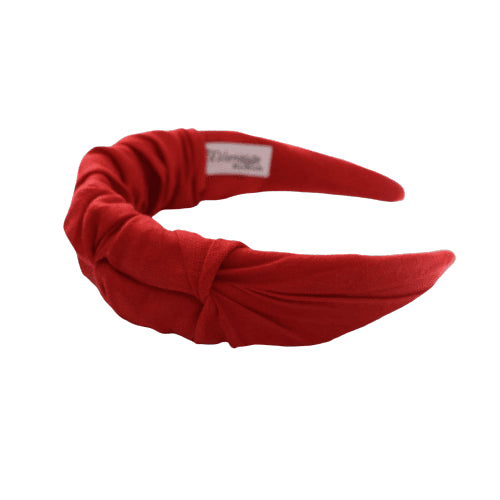 Rode Linnen Geruffelde Hoofdband HANDGEMAAKT