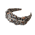 Linnen hoofdband met luipaardprint HANDGEMAAKT