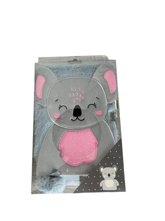 Paso dagboek – pluche – zacht - fluffy – 14x21cm - koalabeer