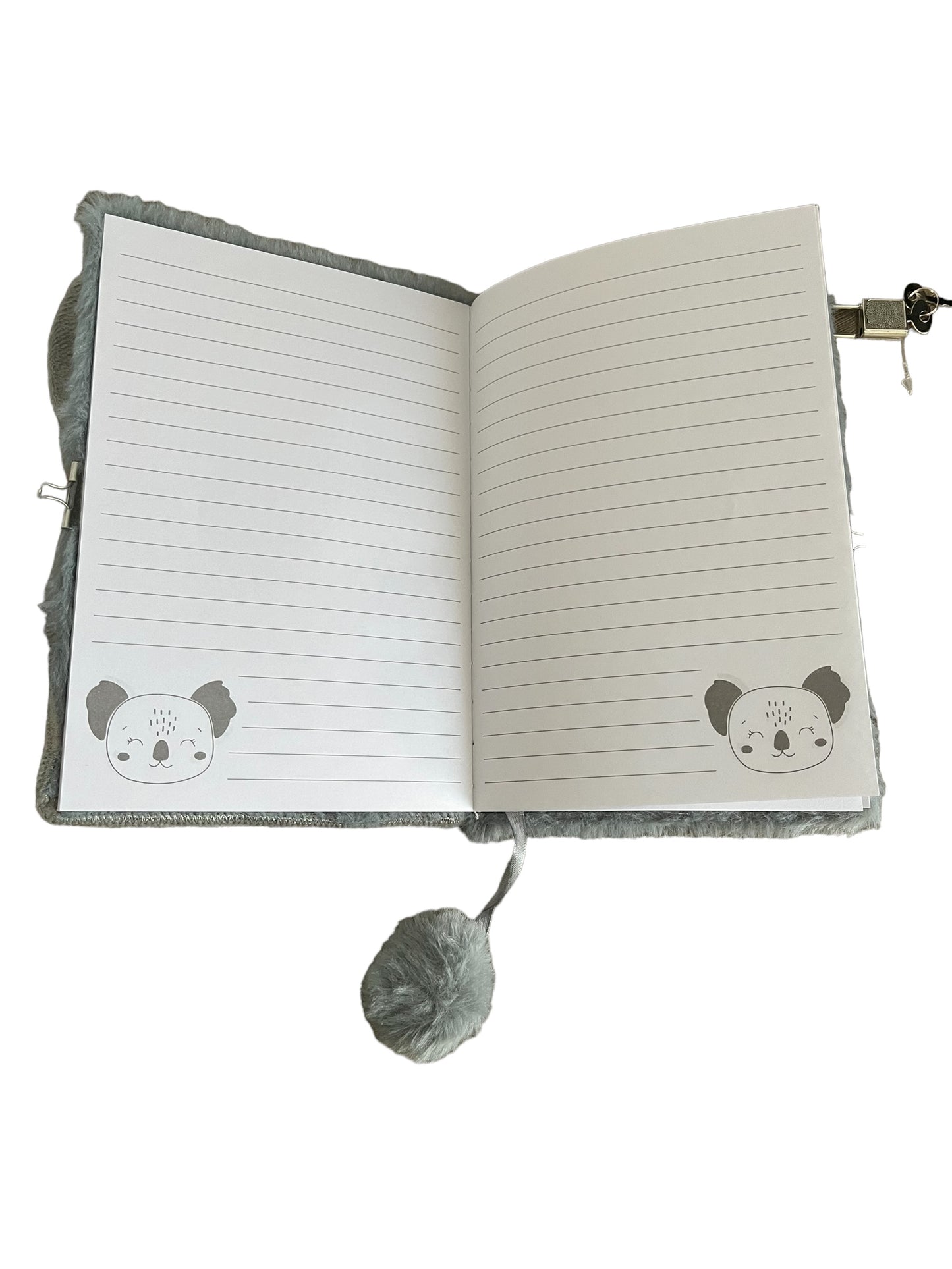 Paso dagboek – pluche – zacht - fluffy – 14x21cm - koalabeer