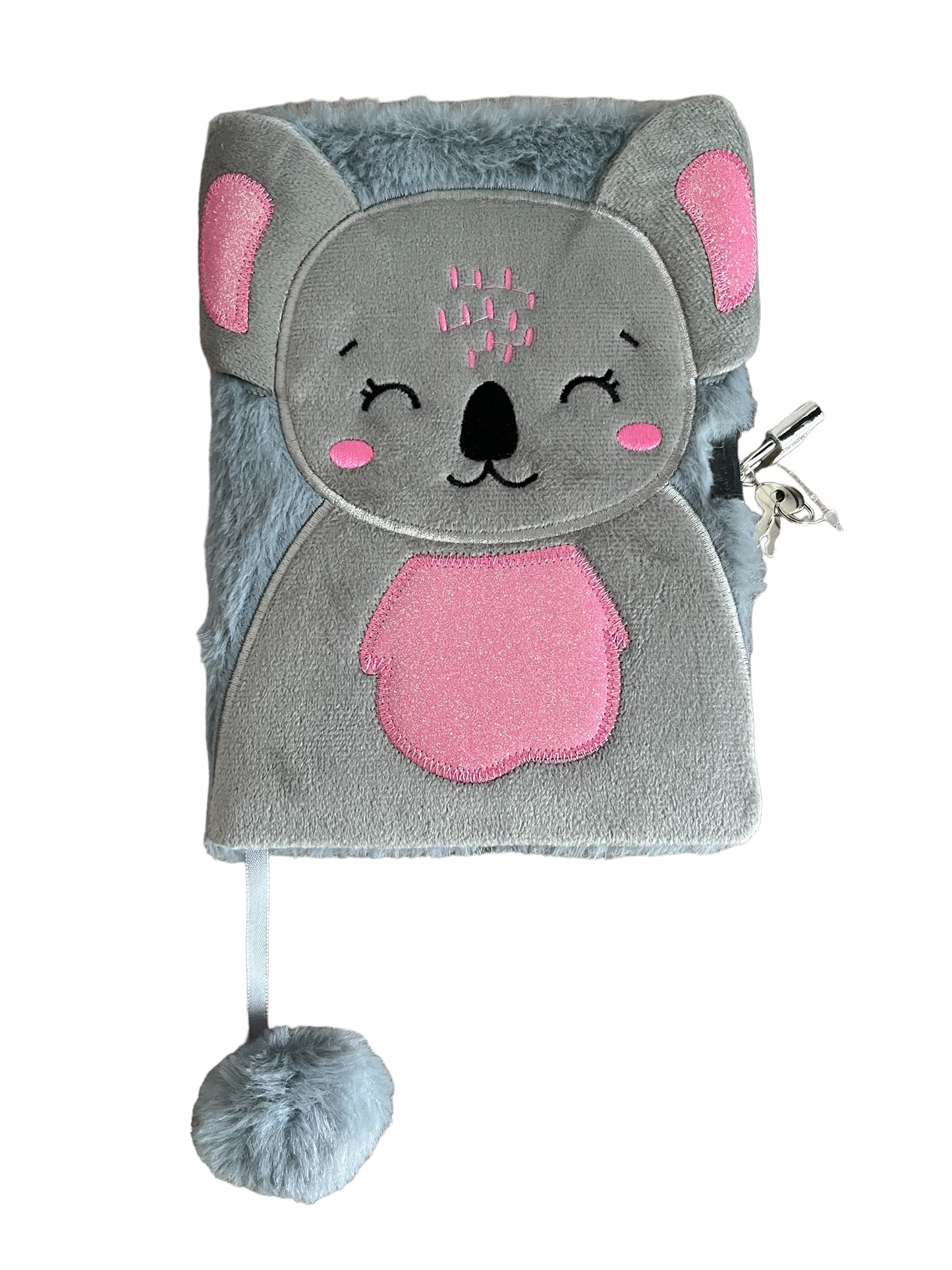 Paso dagboek – pluche – zacht - fluffy – 14x21cm - koalabeer