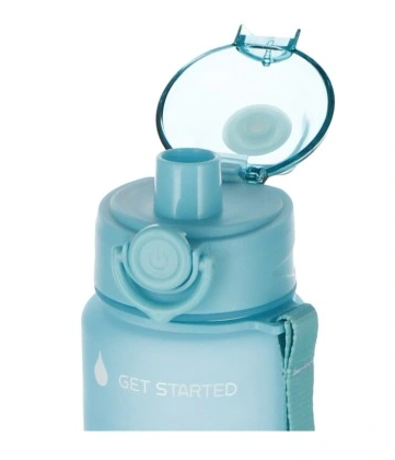 Starpak motivational drinking bottle - 750 ml - cord - blue - water bottle