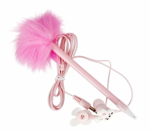 Starpak dagboek met oordopjes - koptelefoon - hoofdtelefoon– pluche – zacht - fluffy – 13x18cm - konijn