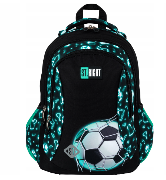 St.Right-rugzak-schooltas-15"-voetbal-39x27x17cm-20 liter-Neon