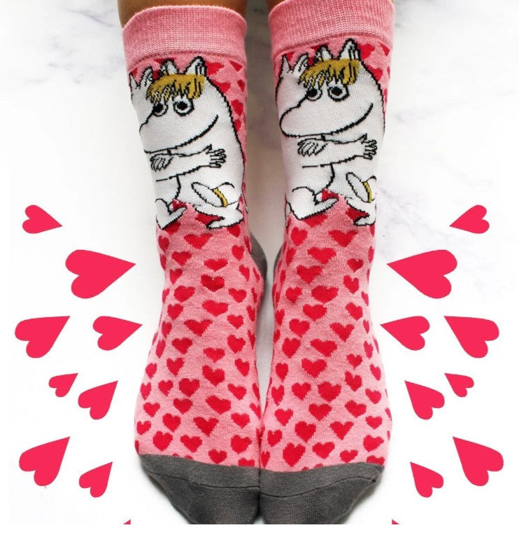 Moomin-sokken met hartjesprint