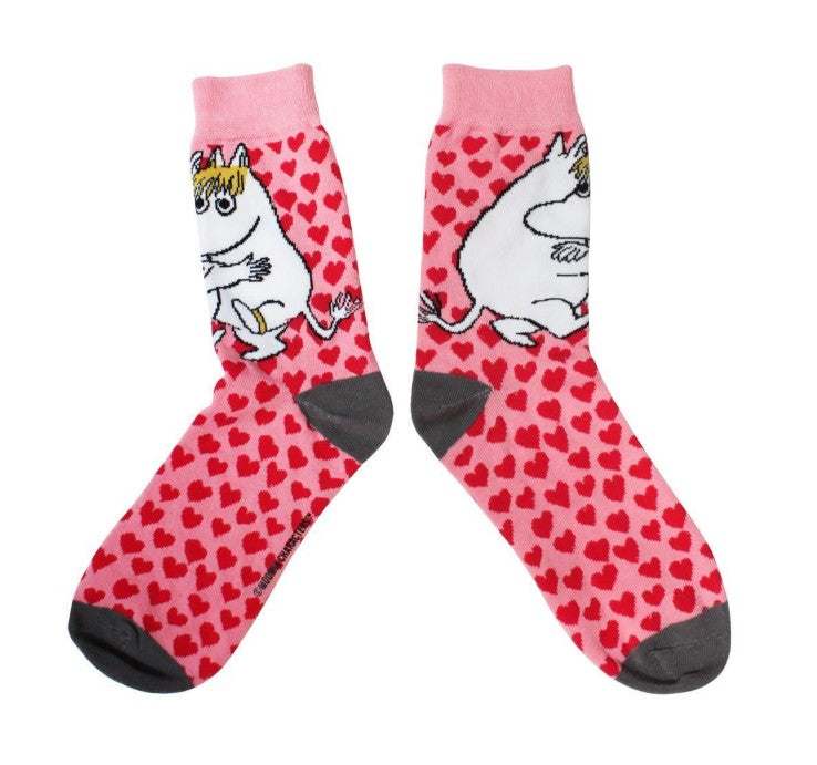 Moomin-sokken met hartjesprint