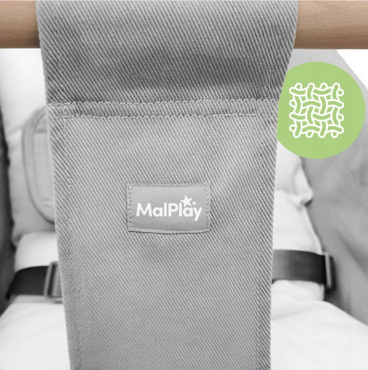 MalPlay-Malo Wave-child swing - baby swing - cradle - rocking chair - grey/white - swing