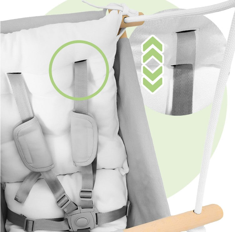 MalPlay-Malo Wave-child swing - baby swing - cradle - rocking chair - grey/white - swing