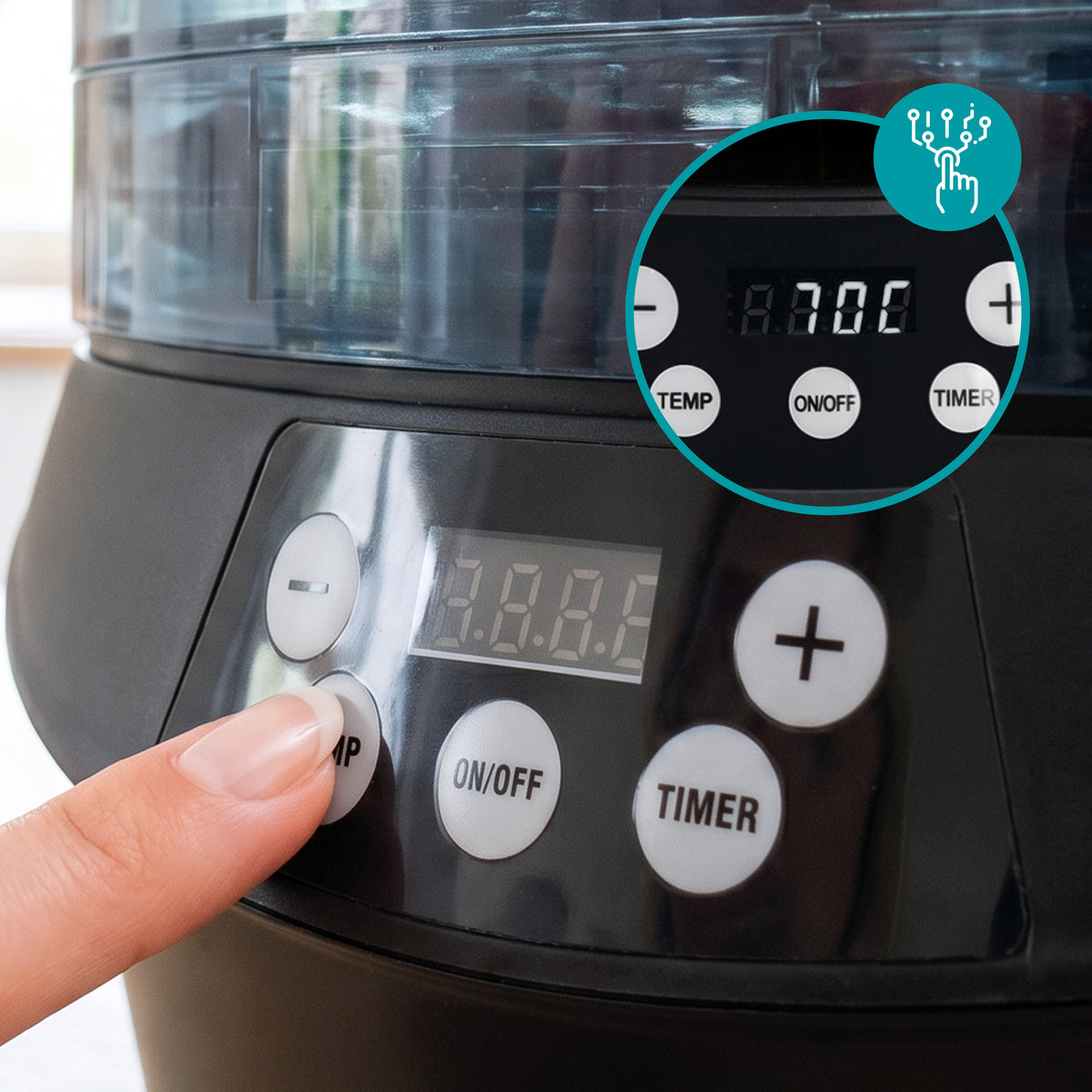 ARIVA-Voedseldroger-500W-5 Etages-BPA vrij-35 tot 70°C-Timer