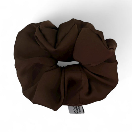 Scrunchie Satijn bruin HANDGEMAAKT