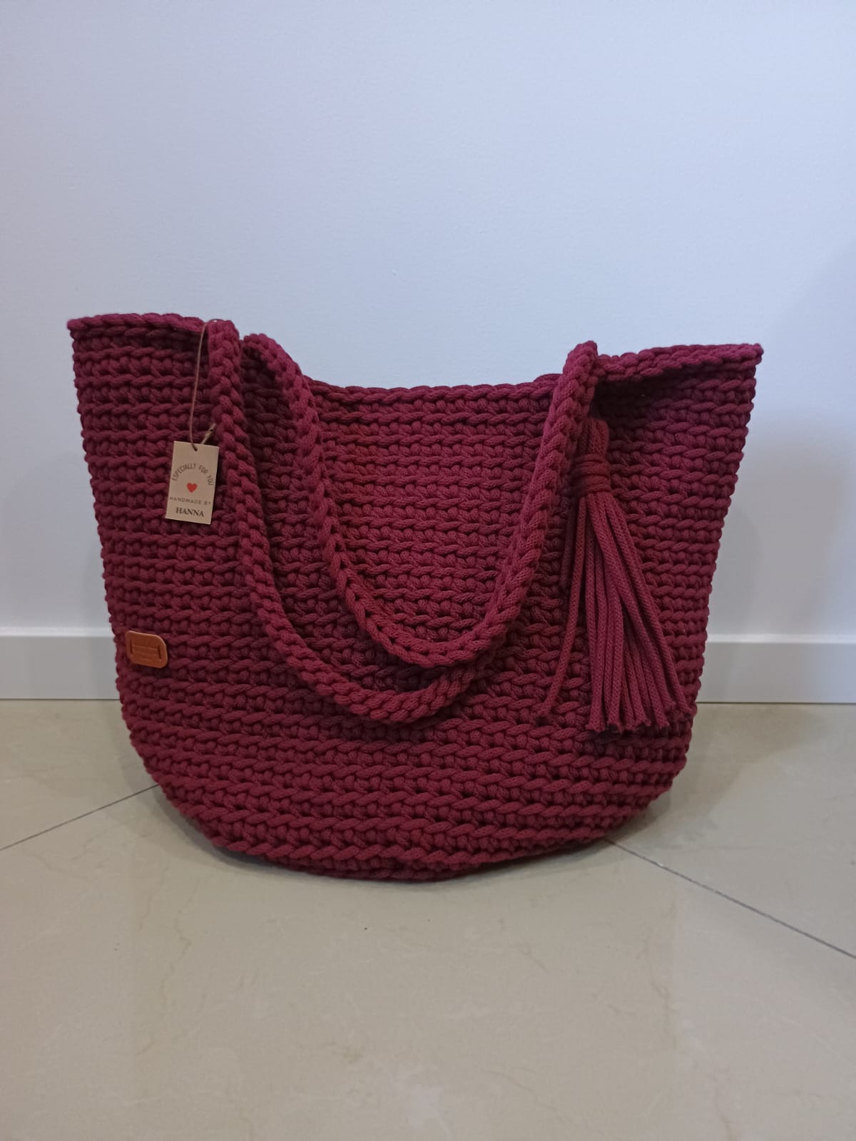 Gehaakte shopper tas handgemaakt - rood