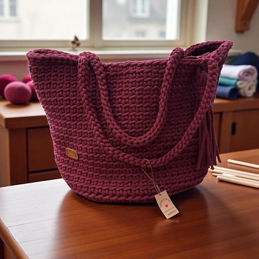 Gehaakte shopper tas handgemaakt - rood