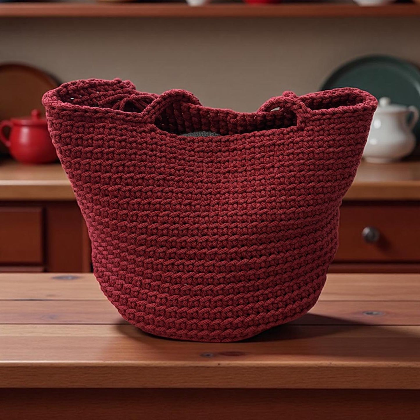 Gehaakte shopper tas handgemaakt - rood