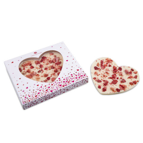 Chocoladehart - Witte chocolade met aardbeien