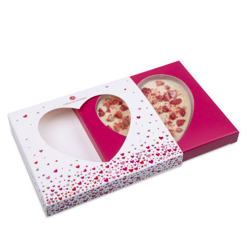 Chocoladehart - Witte chocolade met aardbeien