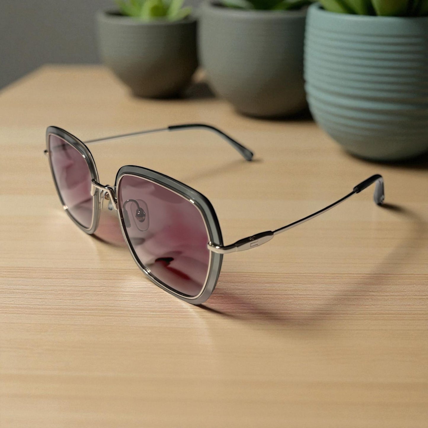 Zonnebril-Enzo Colini-Dames-Groen-Etui en doekje GRATIS