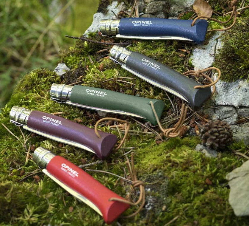 Zakmes N°08, Opinel, Tradition Colorama, RVS/Beukenhout, koord-Donkerblauw